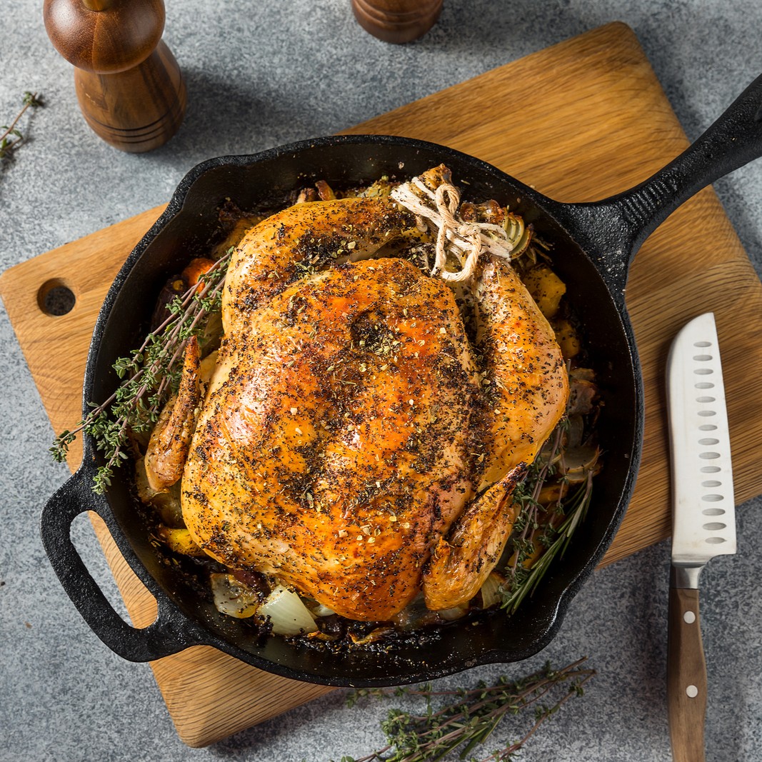 Easy Whole Roast Chicken & Vegetables